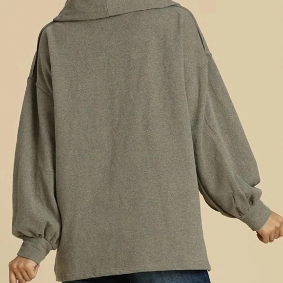 Suzanne Betro Weekend Taupe Lace-Trim ZipUp Pullov - Picture 3 of 3